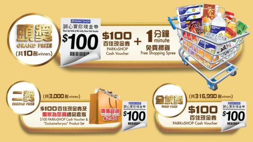 PARKnSHOP Give-Back to Hong Kong Citizens 320,000 Winners to Share $32  Million through Lucky Draw Also A Chance to Win 1-Minute Shopping Spree