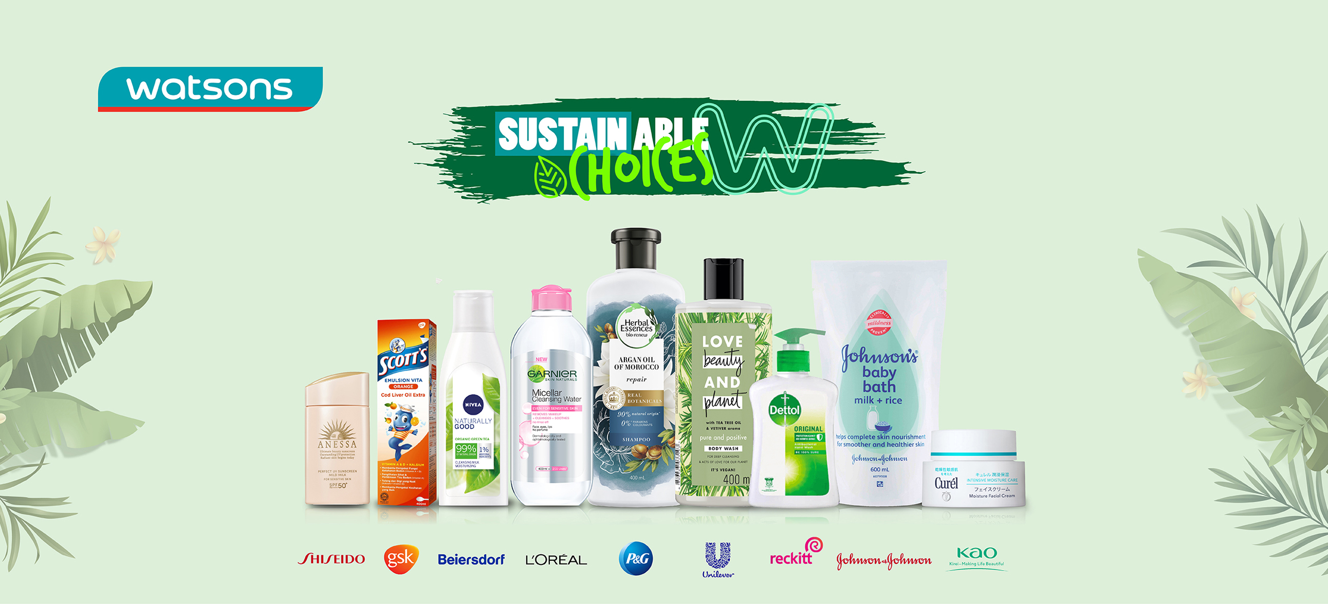 Watsons Sustsainable Choices Banner Watsons Collaborates with Global Supplier Partners to Launch Over 1,600 Sustainable Choices